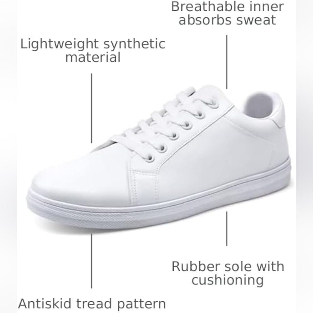 (49-4519) Jousen Men's Fashion Sneakers White Shoes Sz 10.5